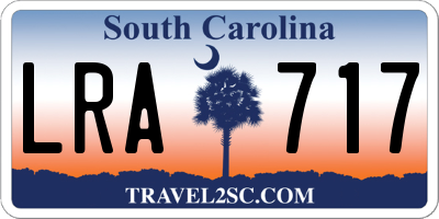 SC license plate LRA717