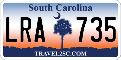 SC license plate LRA735