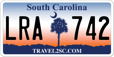 SC license plate LRA742
