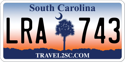 SC license plate LRA743
