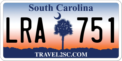 SC license plate LRA751