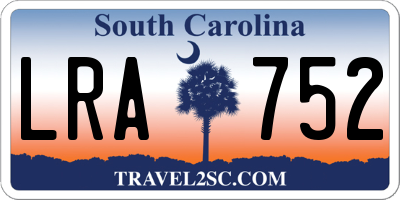 SC license plate LRA752