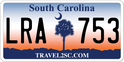 SC license plate LRA753