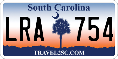 SC license plate LRA754