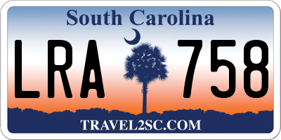 SC license plate LRA758