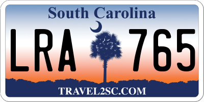 SC license plate LRA765