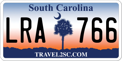 SC license plate LRA766