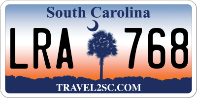 SC license plate LRA768