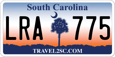 SC license plate LRA775