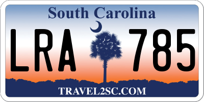SC license plate LRA785