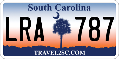 SC license plate LRA787