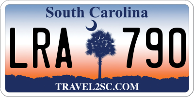SC license plate LRA790