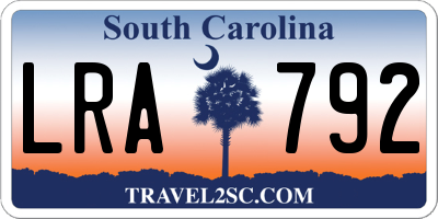 SC license plate LRA792