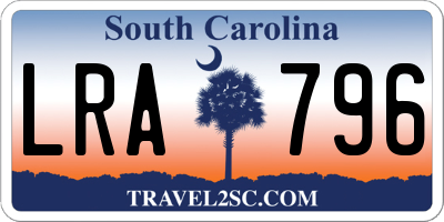 SC license plate LRA796