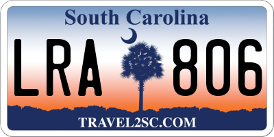SC license plate LRA806