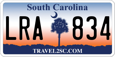 SC license plate LRA834