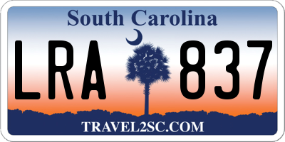 SC license plate LRA837