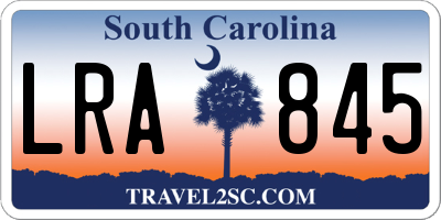 SC license plate LRA845