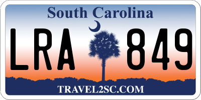 SC license plate LRA849