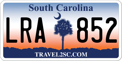 SC license plate LRA852