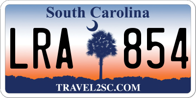 SC license plate LRA854