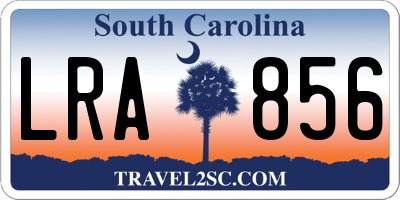 SC license plate LRA856