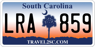 SC license plate LRA859