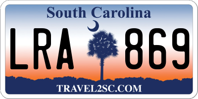 SC license plate LRA869