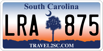 SC license plate LRA875