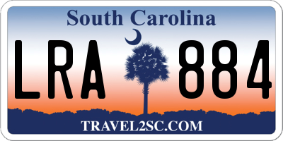 SC license plate LRA884