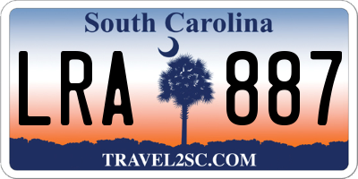SC license plate LRA887