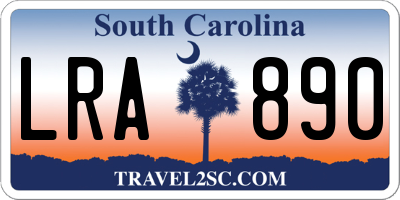 SC license plate LRA890
