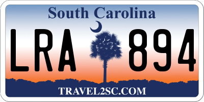 SC license plate LRA894