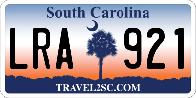 SC license plate LRA921