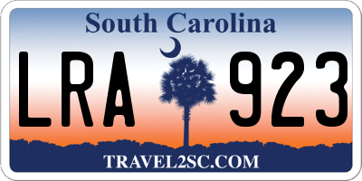 SC license plate LRA923