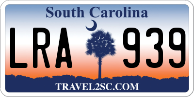 SC license plate LRA939