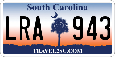 SC license plate LRA943