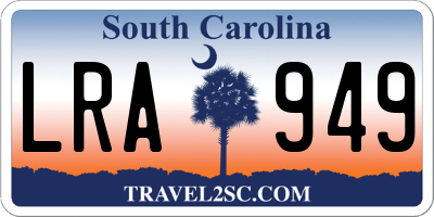 SC license plate LRA949