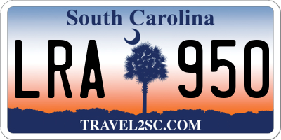 SC license plate LRA950