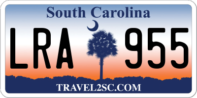 SC license plate LRA955