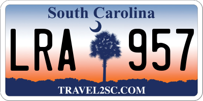SC license plate LRA957