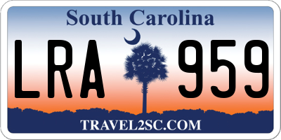 SC license plate LRA959