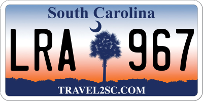 SC license plate LRA967