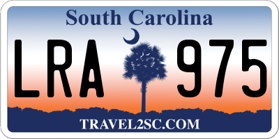 SC license plate LRA975