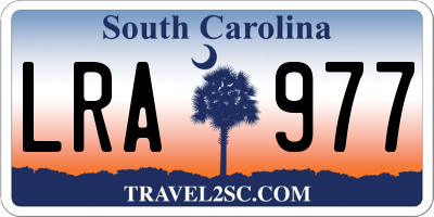 SC license plate LRA977