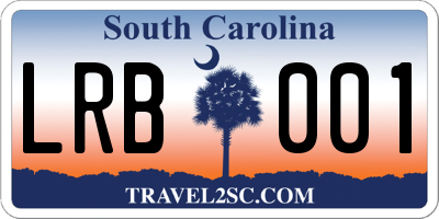 SC license plate LRB001