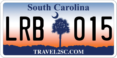 SC license plate LRB015