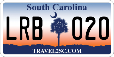 SC license plate LRB020