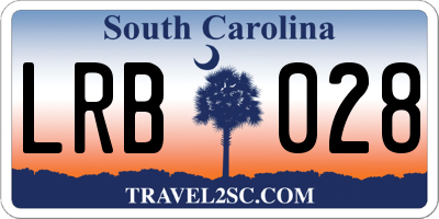 SC license plate LRB028
