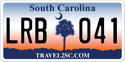 SC license plate LRB041